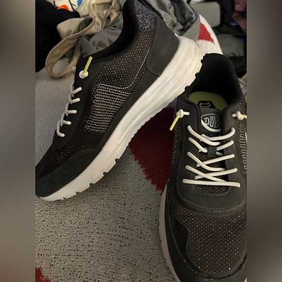 Hey Dude Shoes - Hey Dude Women’s Sirocco Black Glitter Shoes